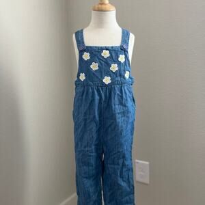 Mini Boden Diasy Floral Chambray Overalls 2/3Y